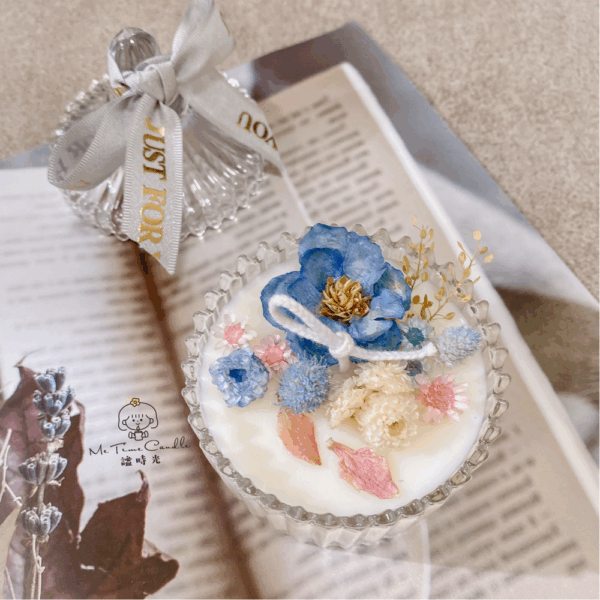 乾燥花容器蠟燭+小天使擴香石組合