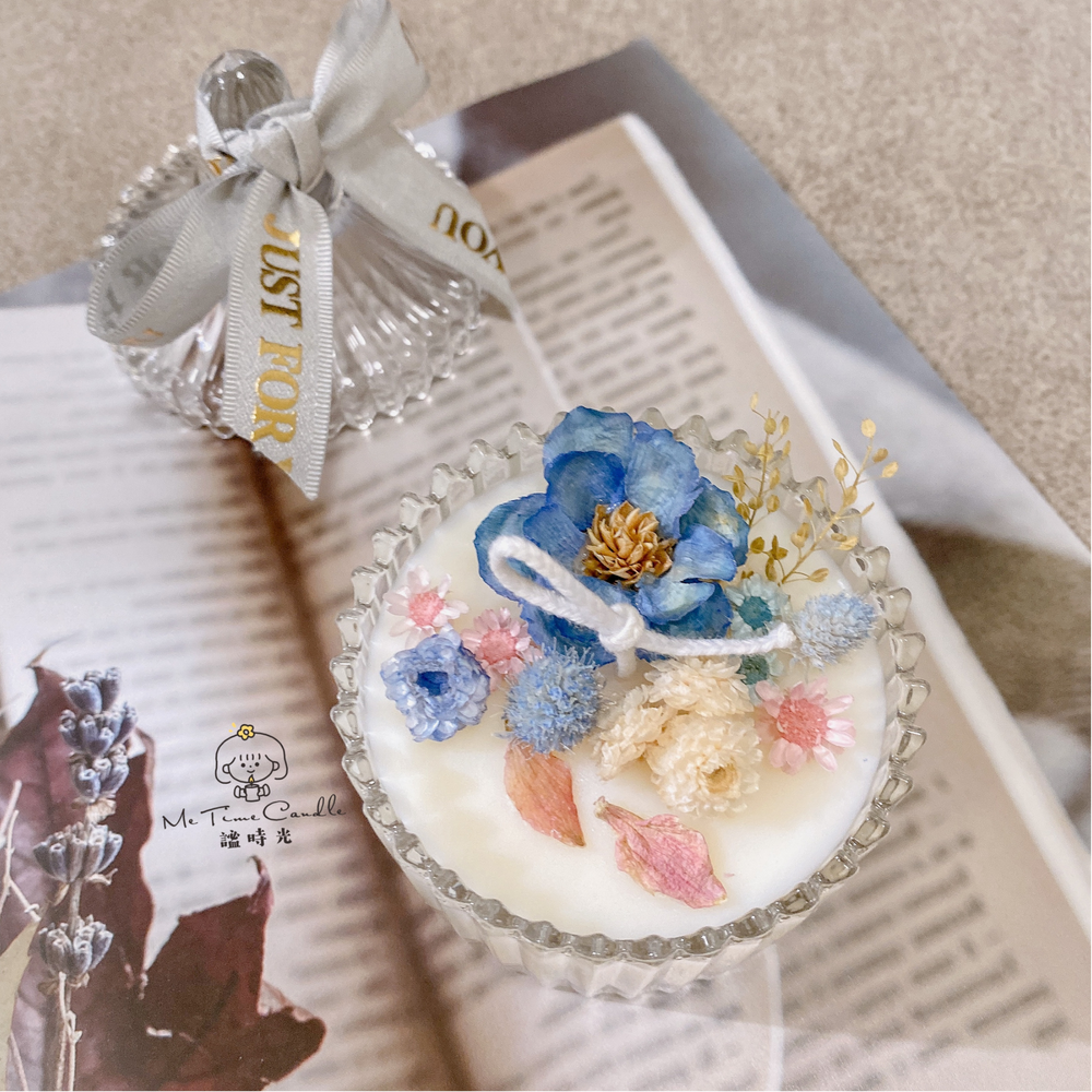 001_乾燥花容器蠟燭_vivipic 乾燥花容器蠟燭+小天使擴香石組合