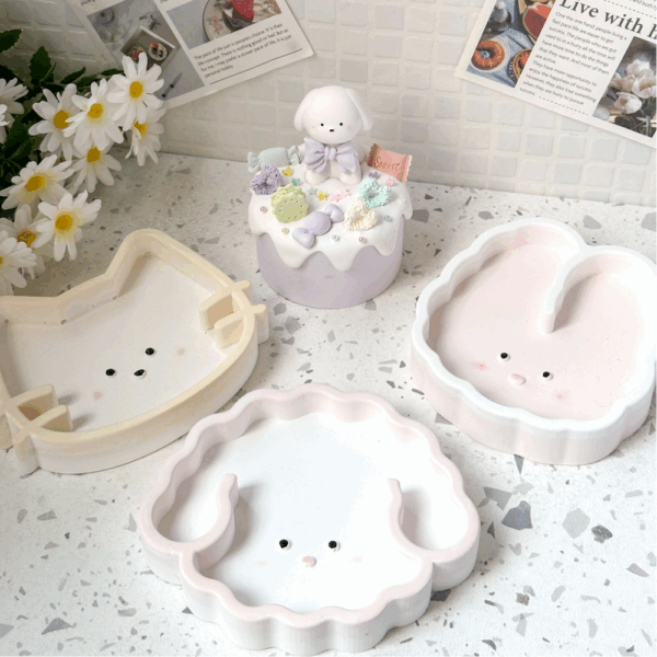 石膏蛋糕+可愛動物置物盤體驗課