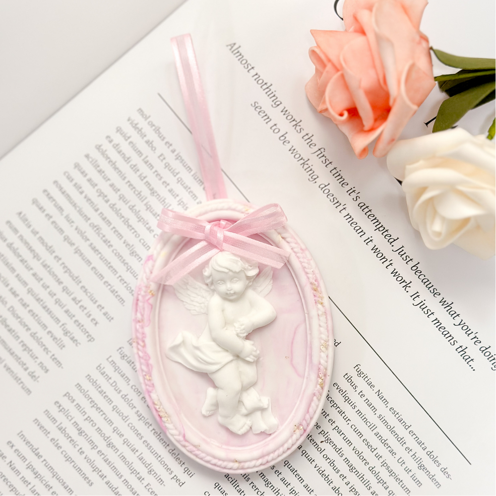 002_花園蠟燭+小天使擴香石組合_vivipic 乾燥花容器蠟燭+小天使擴香石組合